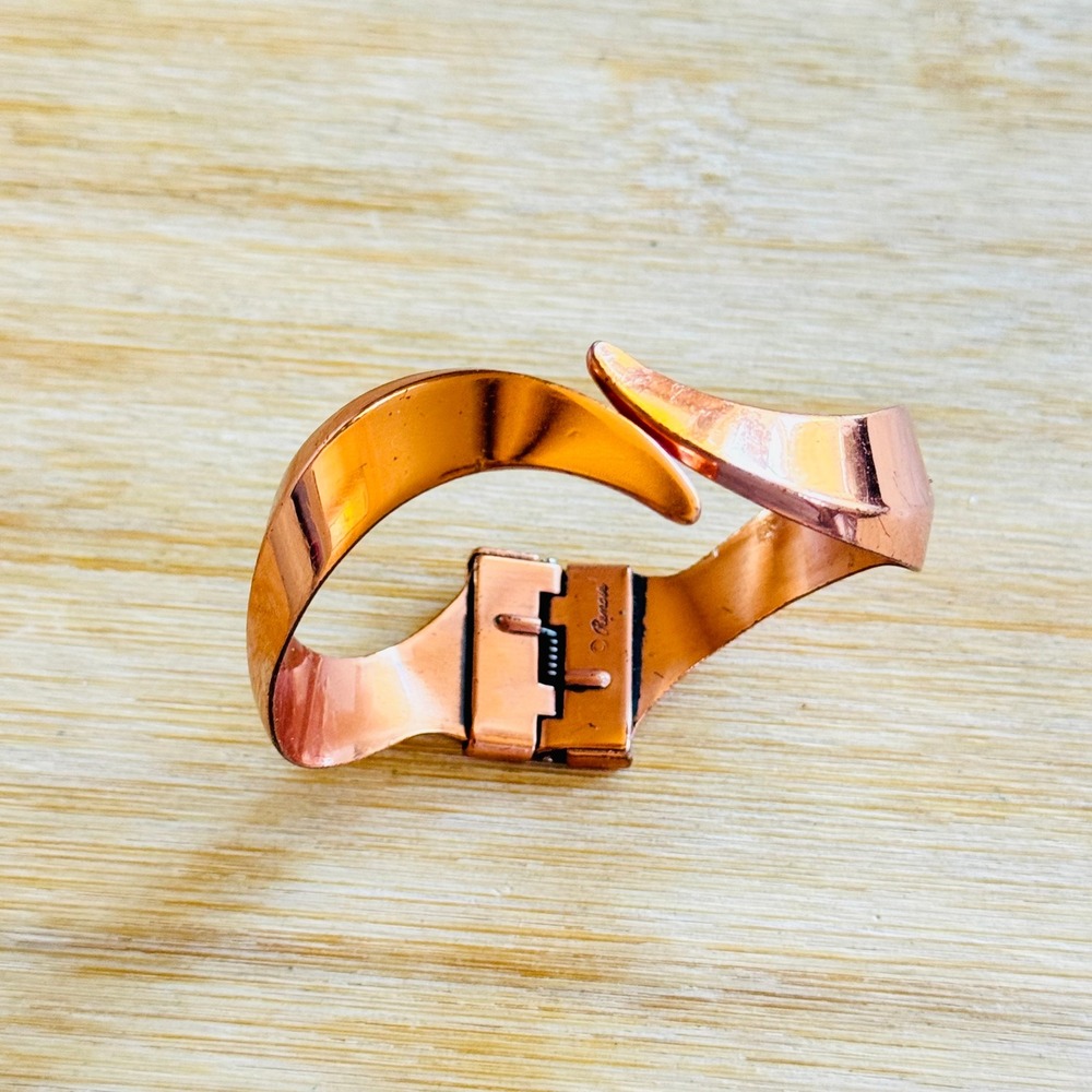 VTG Renoir Wildfire Hinged Cuff Bracelet Statement Copper Modernist Retro MCM
